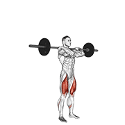 Barbell Clean Grip Front Squat demonstration animation