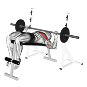 Barbell Decline Wide Grip Press demonstration animation