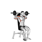 Barbell Seated Bradford Rocky Press demonstration animation