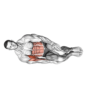 Bodyweight Side Lying Biceps Curl demonstration animation