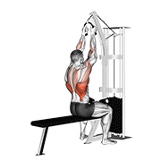 Cable Lateral Pulldown With Rope Attachment demonstration animation