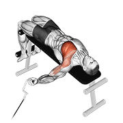 Cable One Arm Decline Chest Fly demonstration animation