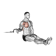 Cable Seated Shoulder Internal Rotation demonstration animation