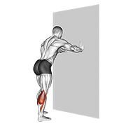 Calf Stretch With Hands Against Wall demonstration animation