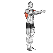 Dynamic Chest Stretch demonstration animation