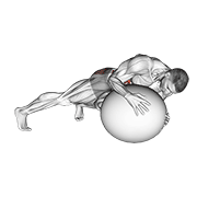 Prone Twist On Stability Ball demonstration animation