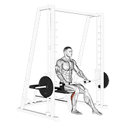 Smith Seated One Leg Calf Raise demonstration animation