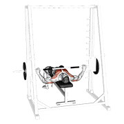 Smith Wide Grip Bench Press demonstration animation